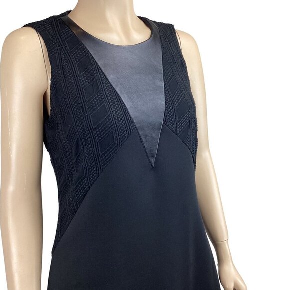 Hunter Bell Lace & Leather‎ Sheath Dress SIze 4 Black Cocktail Party - Picture 5 of 8